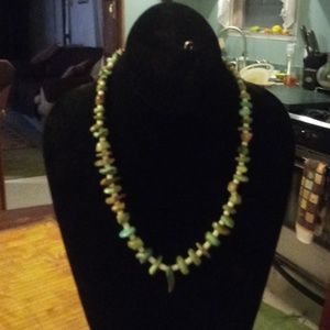 20 inch turquoise and white shishi necklace